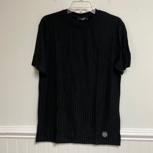 Retro Blue Mens Black shirt size medium